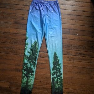 Aurora Sky Sunset Forest Leggings